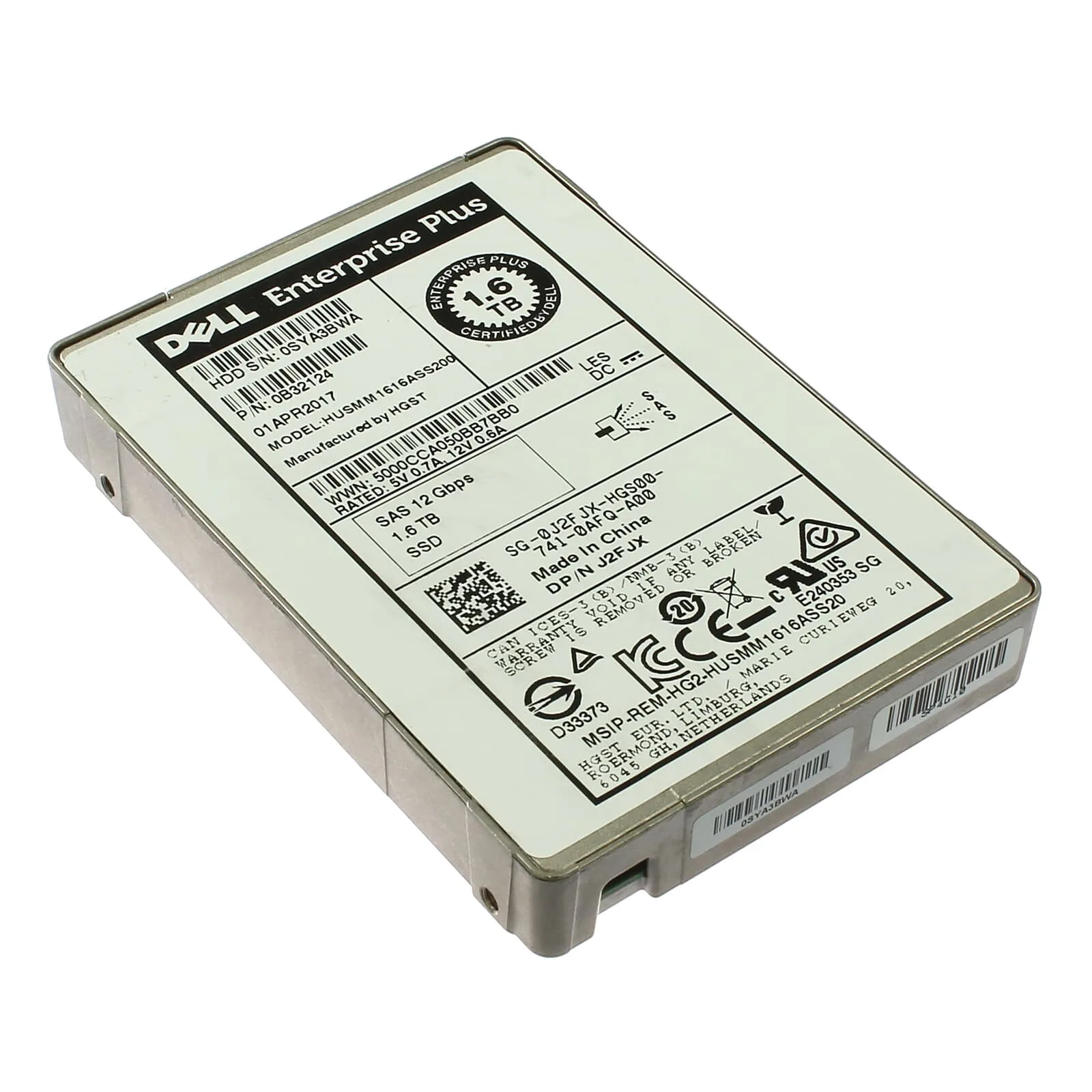 Dell Enterprice Plus 1.6TB SAS SSD 12Gbps SFF | P/N: DGTT2
